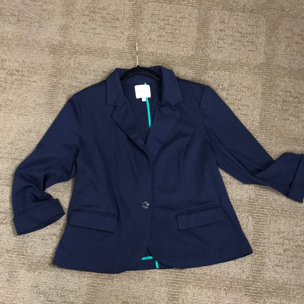 Navy blue knit blazer/jacket
